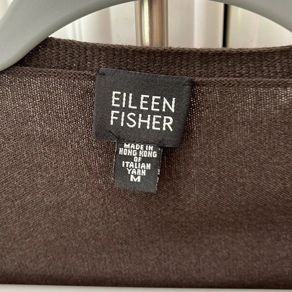 Eileen Fisher Brown button down sweater cardigan size M - Picture 9 of 10